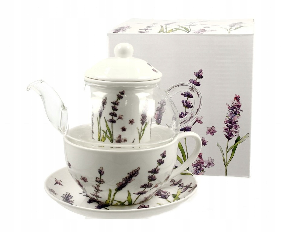 

Lawenda_szklany Dzbanek Z Porcelanową Filiżanką