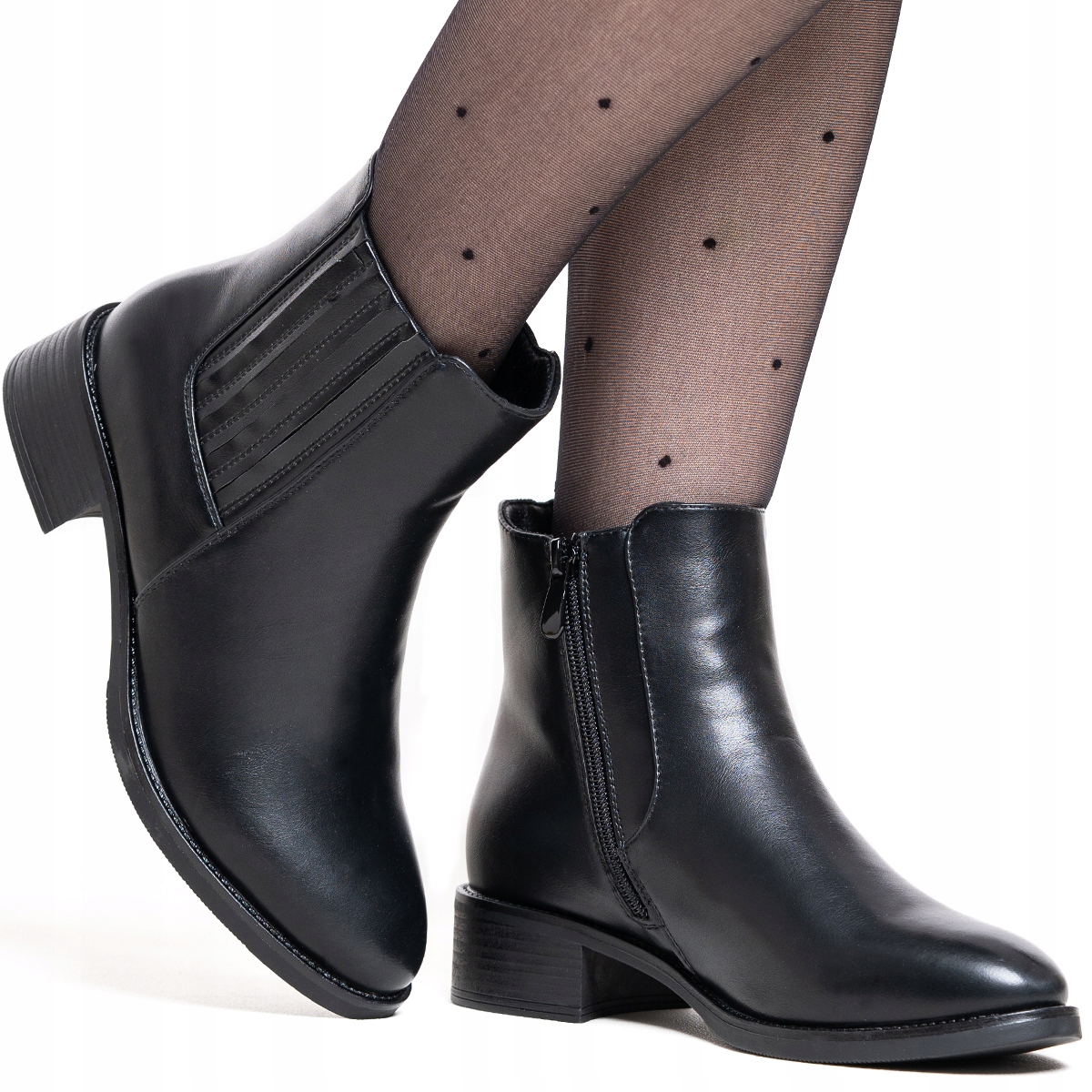 Kotníkové Boty zateplené, pohodlné, široké, lehké podpatky Wojtyłko 36