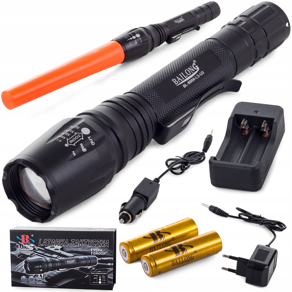 

Bailong Latarka Led Cree Taktyczna Zoom XM-L3-U3