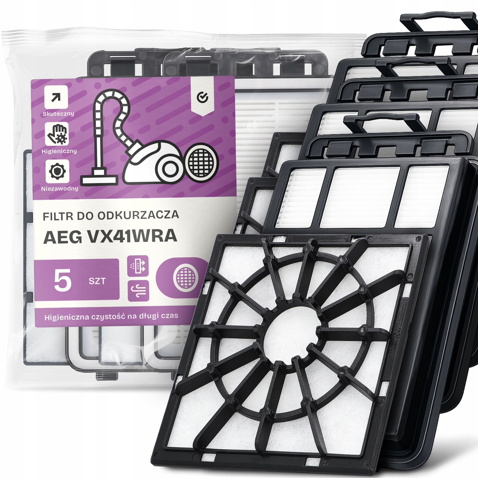 5 x Filtry Do Vysávača Aeg VX41WRA Filter Umývateľná Sada Em-w