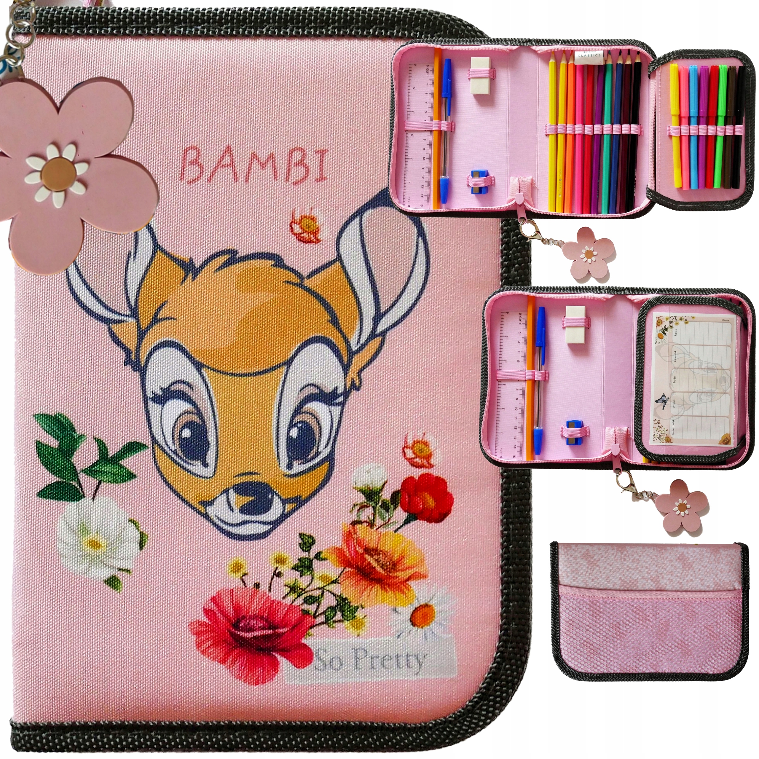 

Piórnik Szkolny Z Wyposażeniem dla dziewczyn Bambi