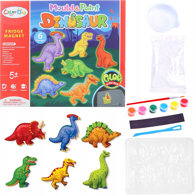 

Gipsowe magnesy na lodówkę do malowania dinozaury