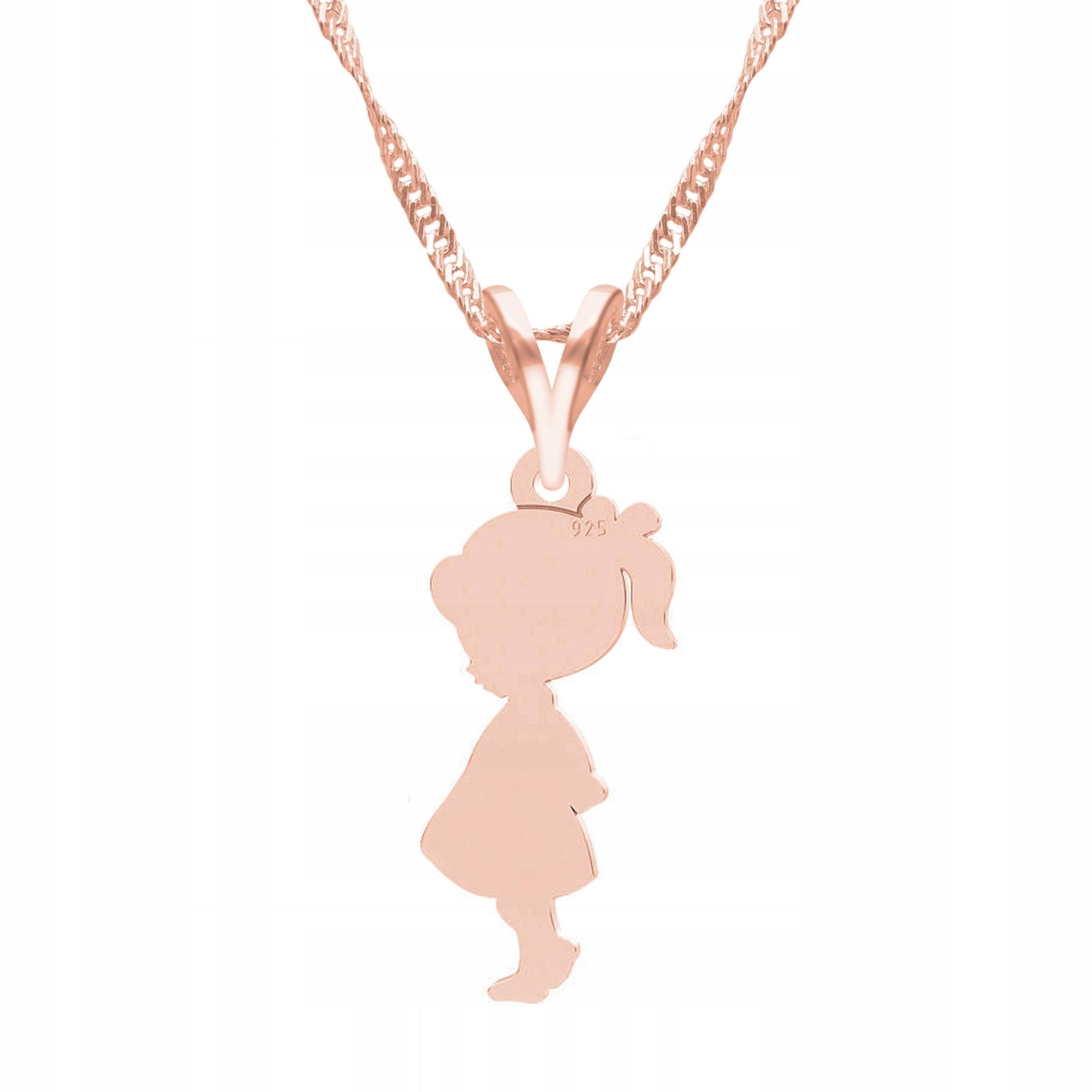 Pozlacený náhrdelník s dívkou Girl Žena Plech Žena Stříbro 925