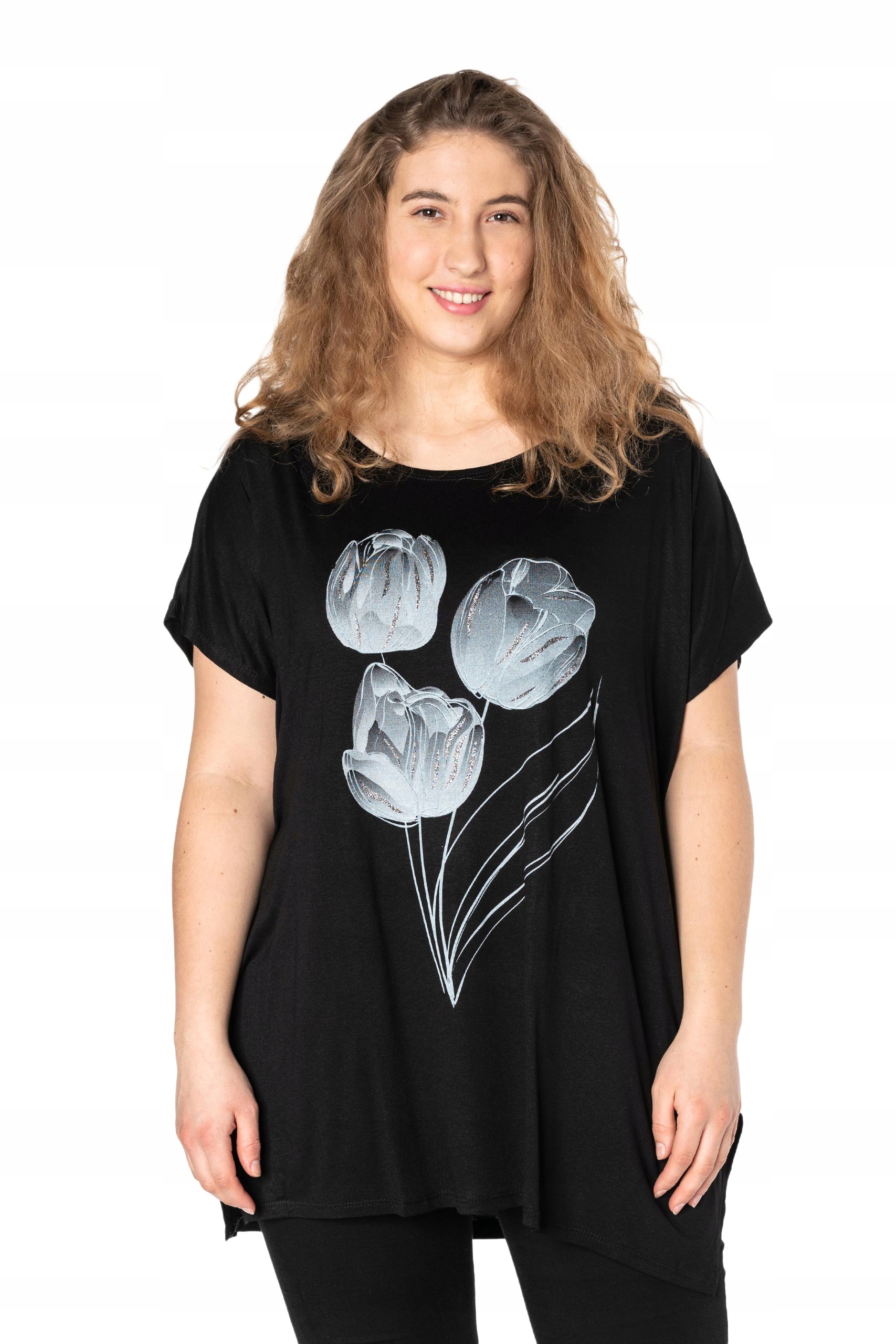 

Duża Długa Bluzka Damska Tunika Oversize 653-06