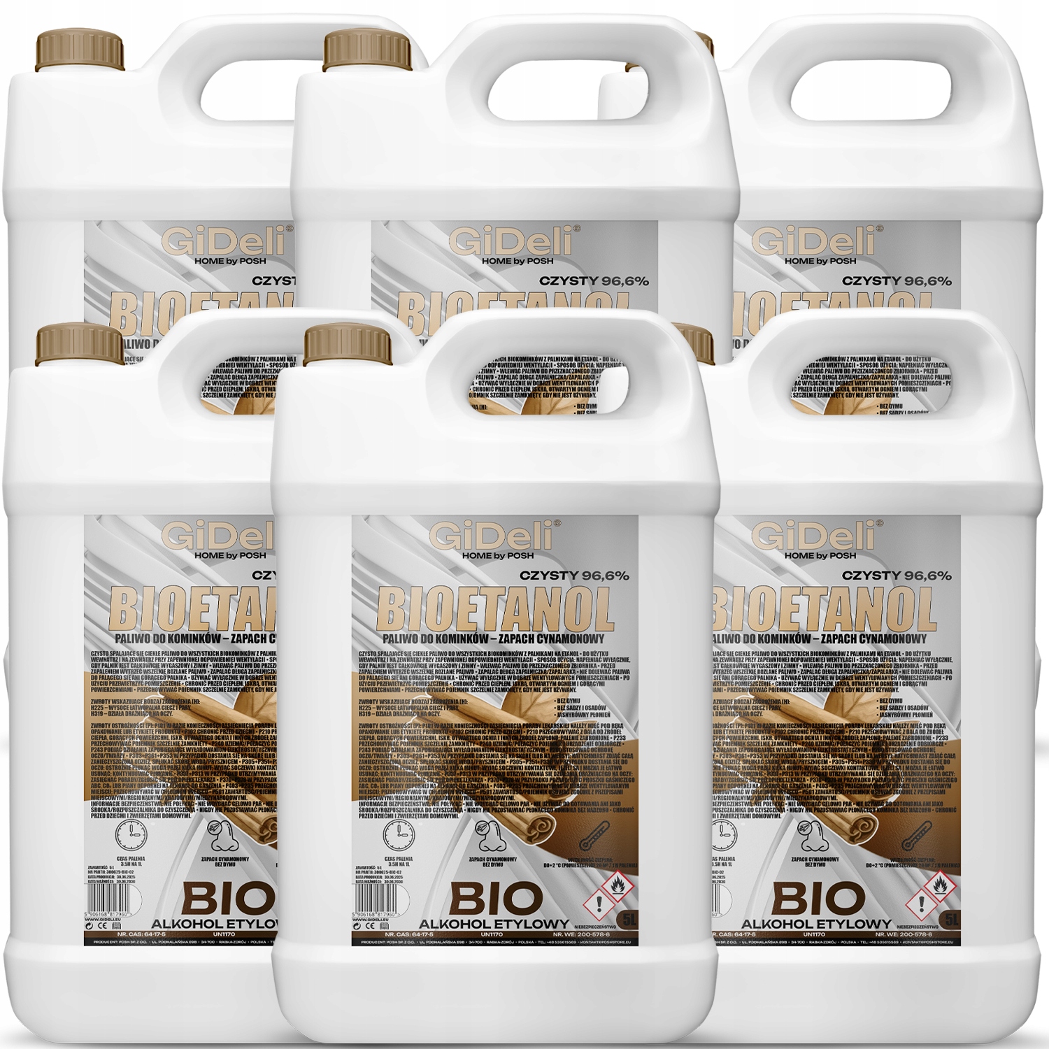 Bioetanol do krbu 6 x 5 l s vôňou škorice, biopalivo