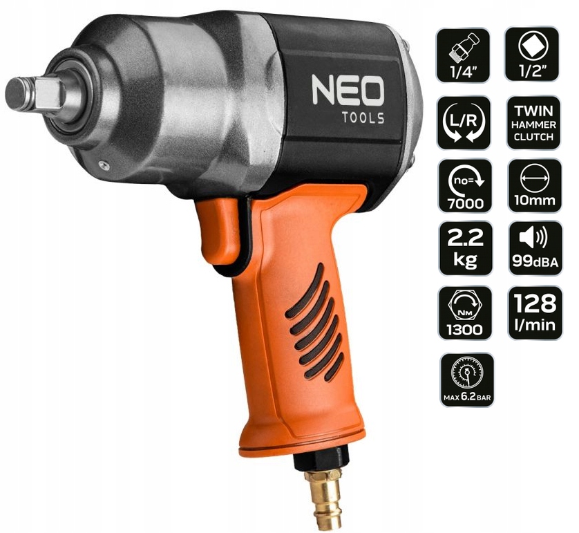 Нео пневматический ударный гайковерт 1/2 ' 1300 Нм 14-002