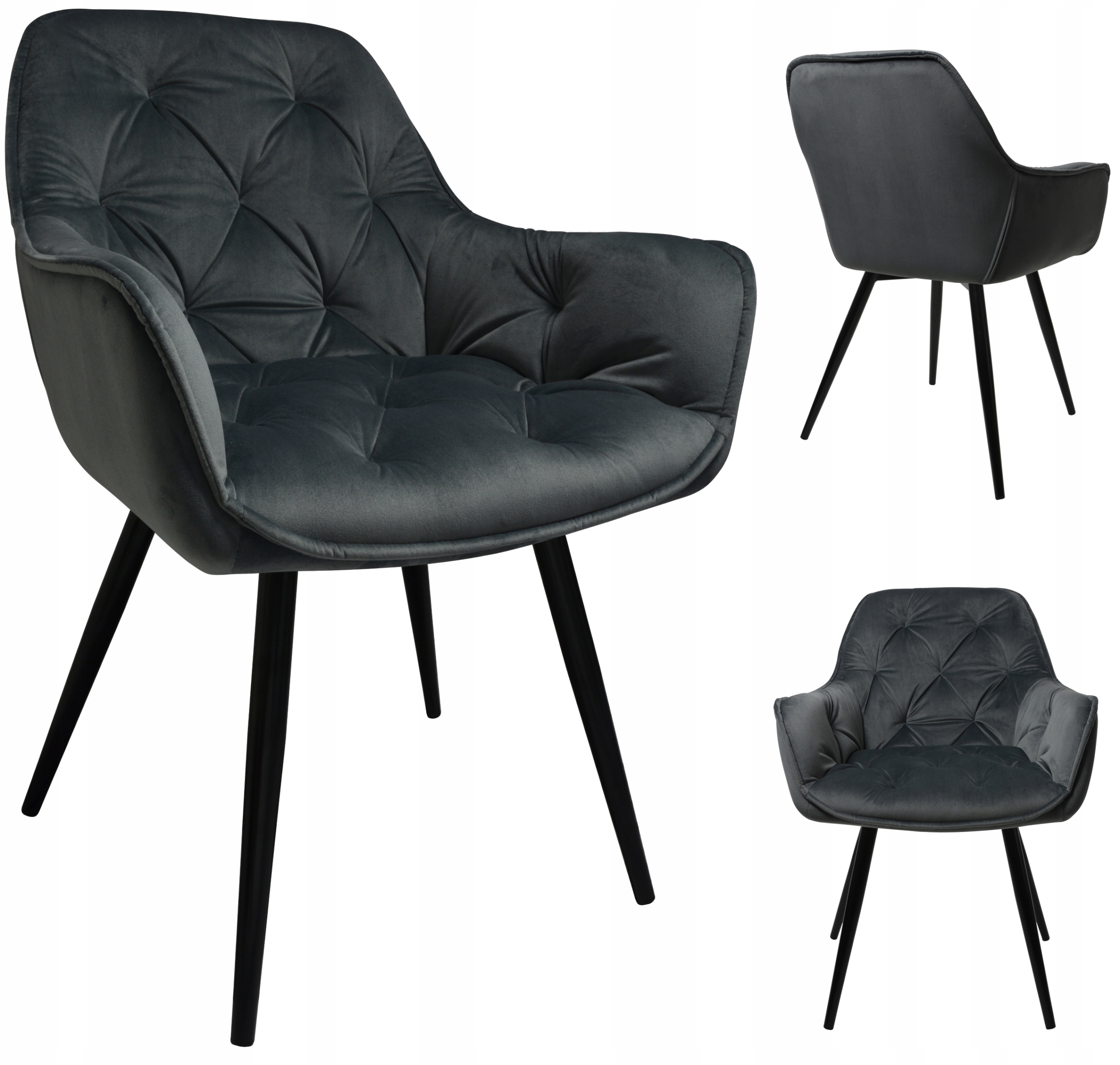 Křeslo Čalouněné, Prošívané Do Obývacího Pokoje, Sametová Šedá Barva