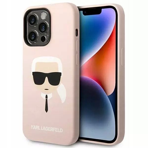 Etui Karl Lagerfeld Silicone Karl's Head na iPhone 14 Pro Max różowe