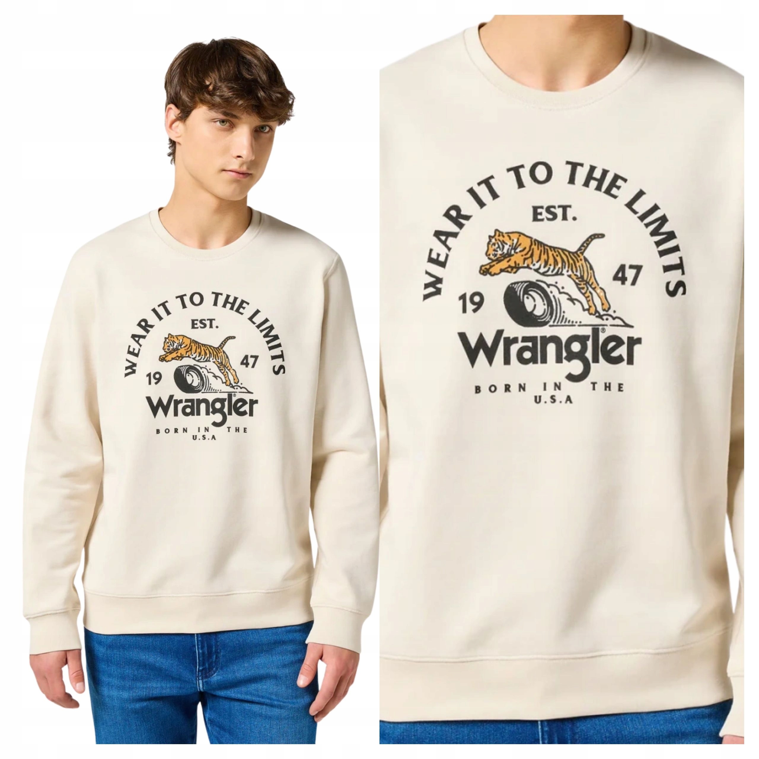 Pánská Mikina Wrangler Crewneck Sweatshirt Bílá Bavlněná M
