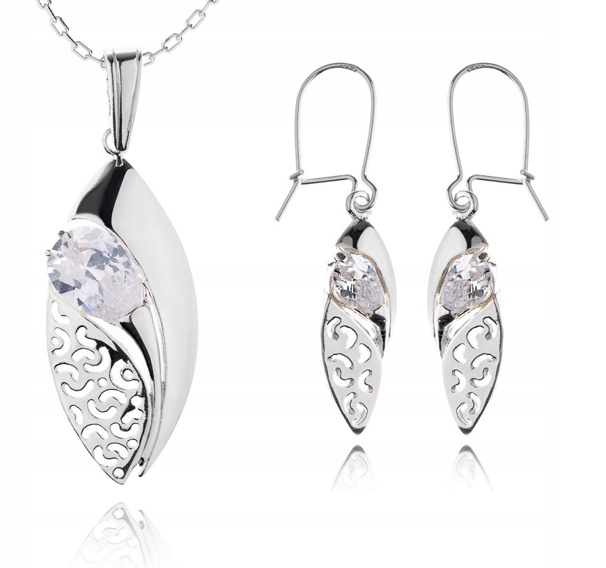 

Srebrny Komplet Biżuterii Z Cyrkoniami pr925