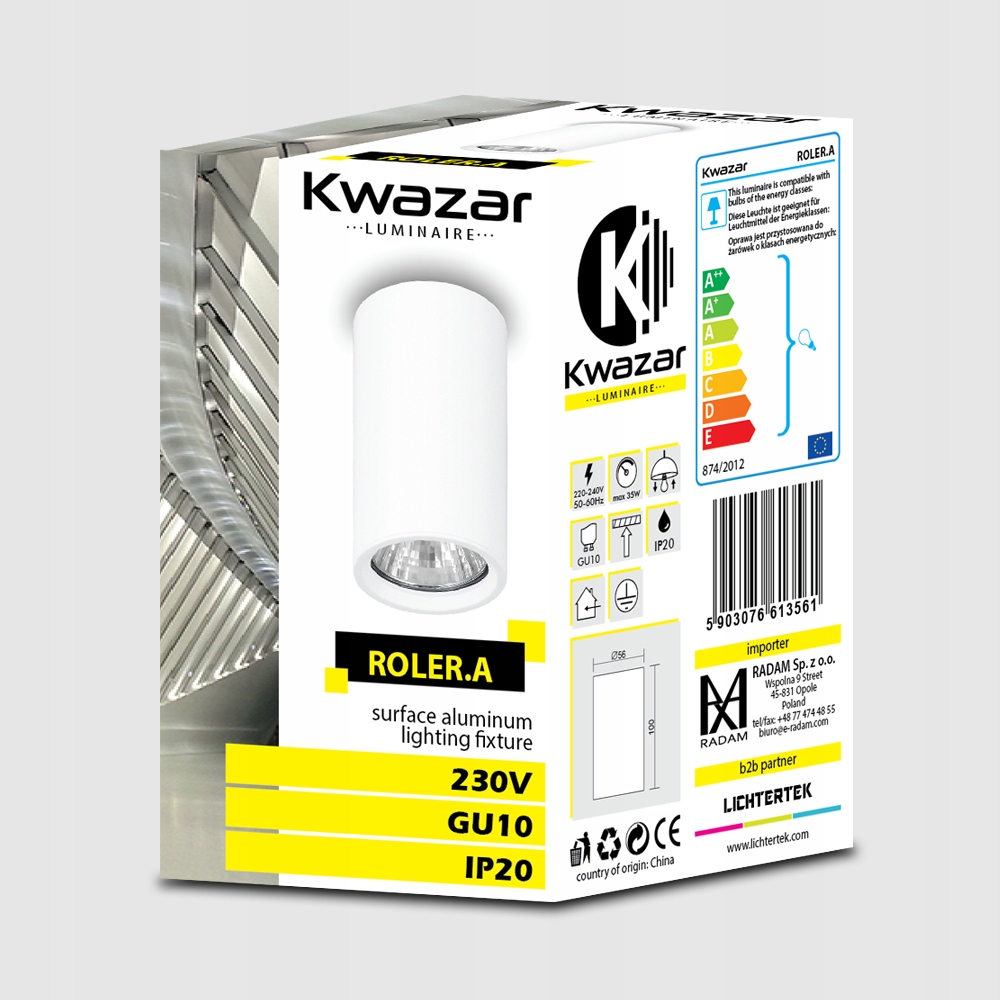 OPRAWA DO LED NATYNKOWA HALOGENOWA TUBA BIAŁA + GU10 Zasilanie sieciowe