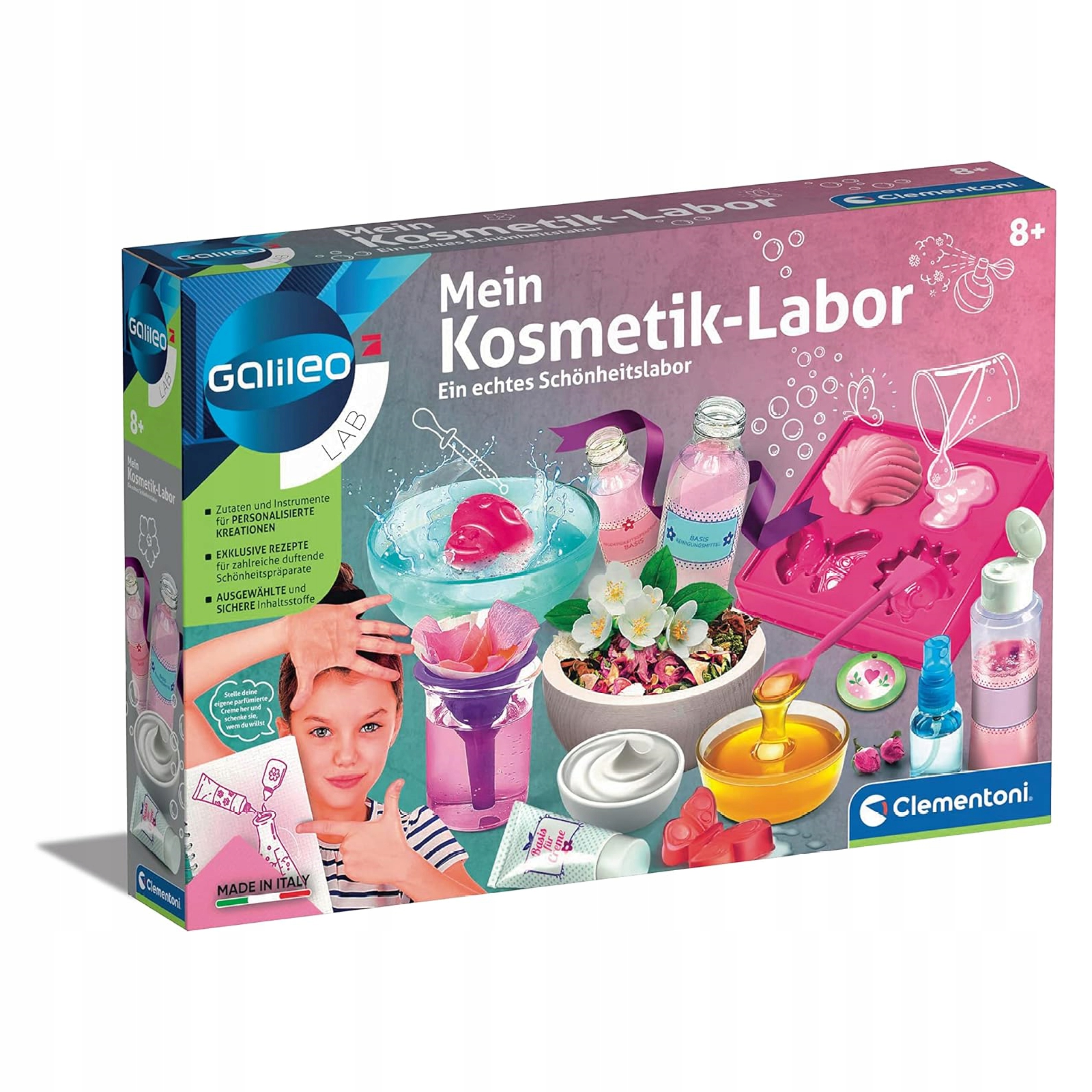 CLEMENTONI GALILEO LAB MOJE LABORATORIUM KOSMETYCZNE ZESTAW ROBIENIA PERFUM