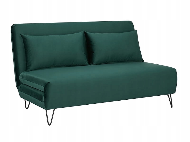 

Sofa rozkładana Zenia Velvet zielona z poduszkami