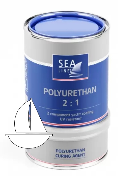 SEA-LINE FARBA POLIURETANOWA 2K 2:1 NAWIERZCHNIOWA JACHTOWA BIAŁA 750ml