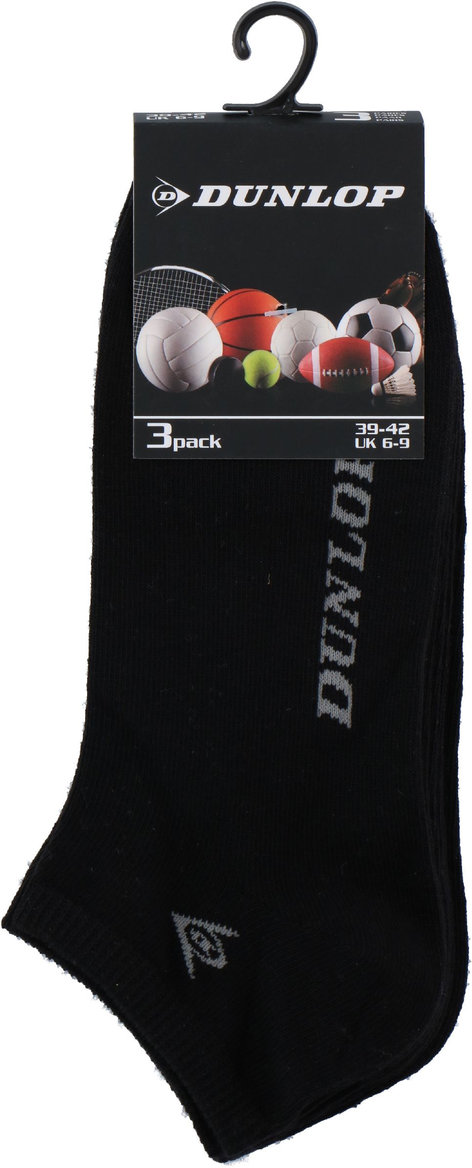

Skarpety stopki czarne sportowe 3pak Dunlop 43-46