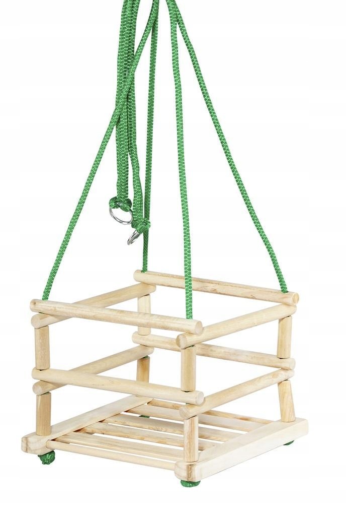 HUŚTAWKA DREWNIANA Z PODUSZKĄ, BĄCZEK