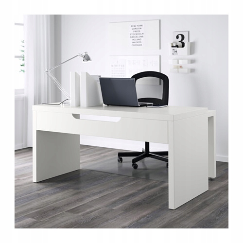 MALM biurko z wysuwanym panelem biały IKEA Kolekcja Malm