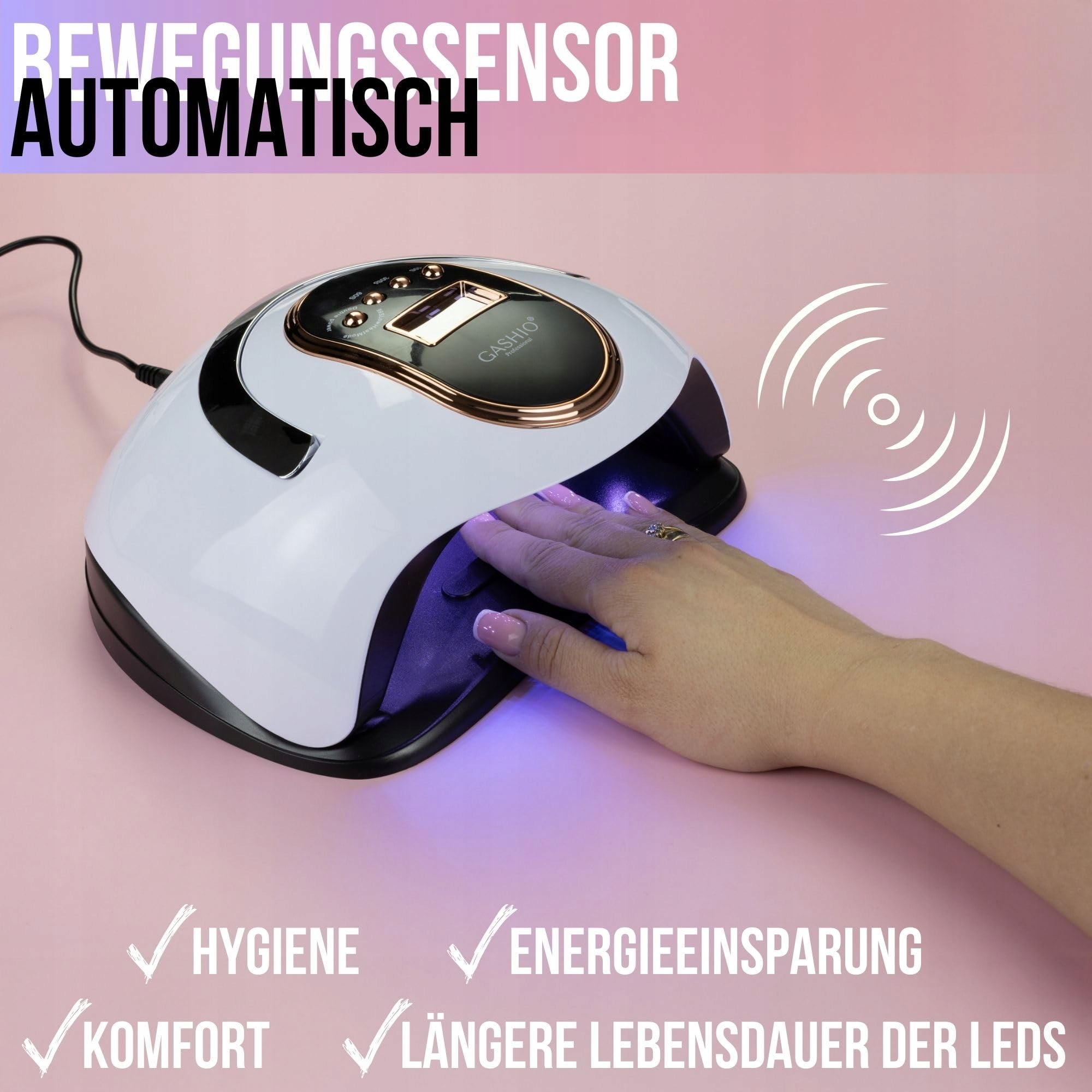 GASHIO Lampa UV LED Do Paznokci 168W Z Czujnikiem I Timerem — miniatura 4