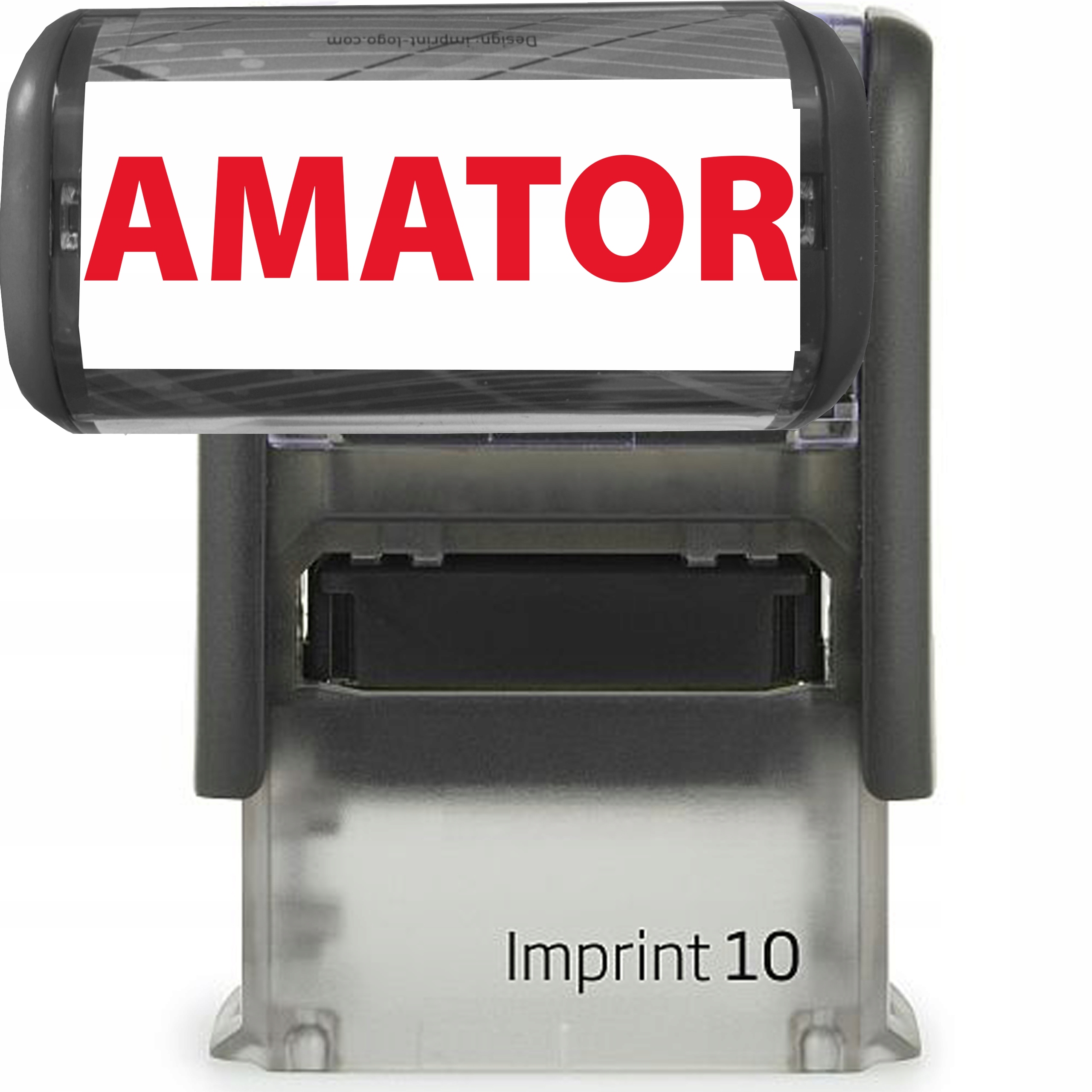 PIECZĄTKA CZARNA AUTOMATYCZNA Z NAPISEM "AMATOR" BIUROWA GADŻET ŚMIESZNA