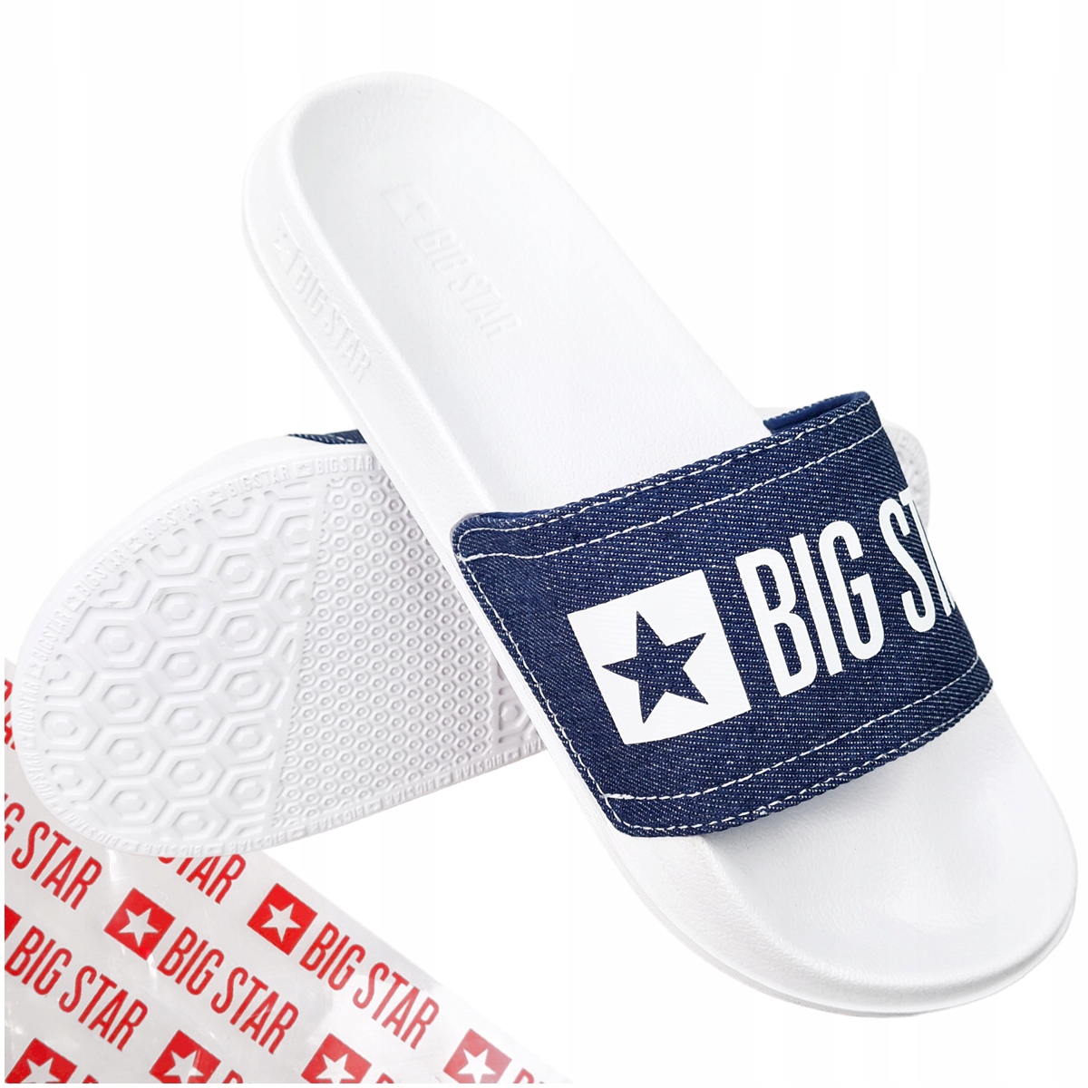 

lekkie klapki Big Star męskie białe JJ174532 43