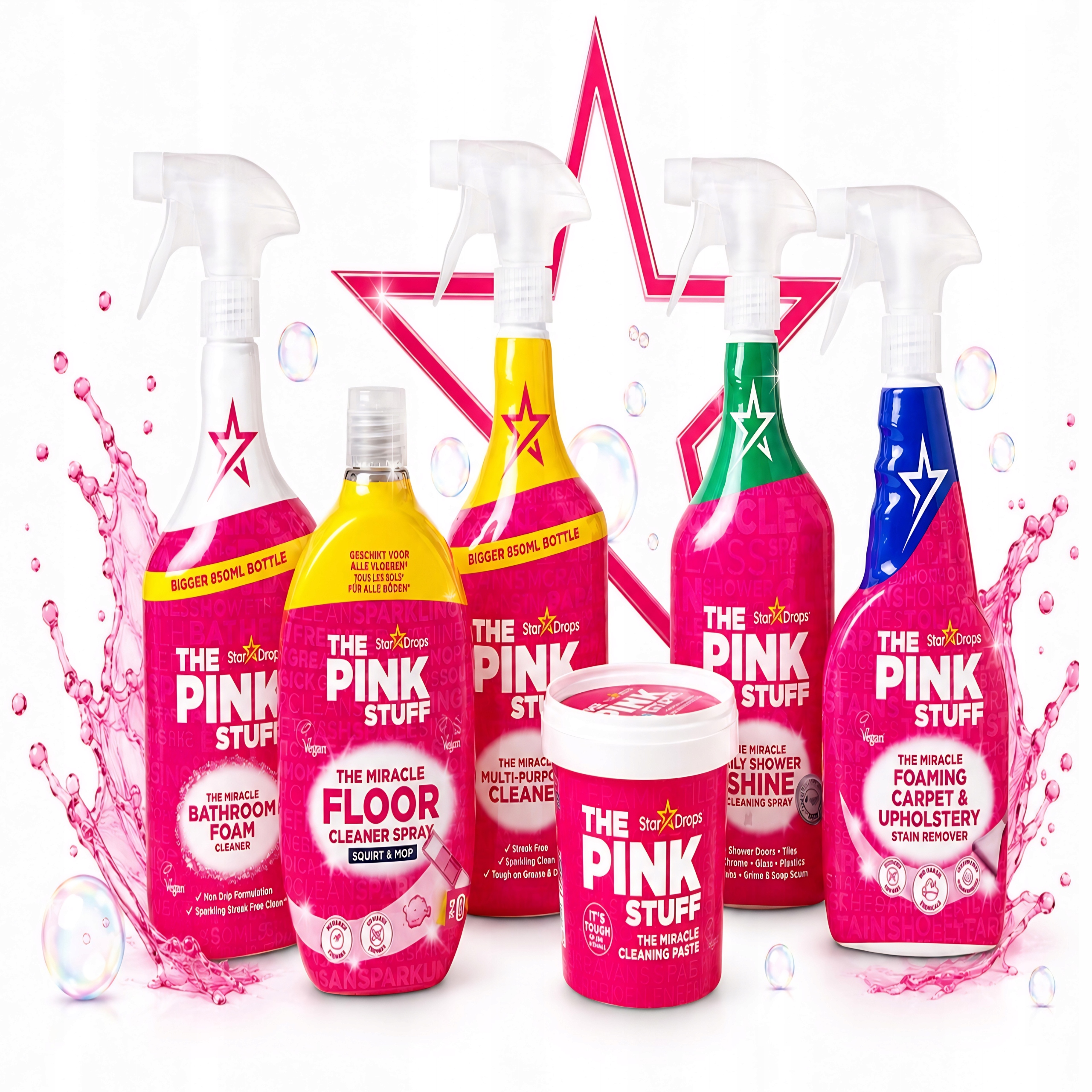 Pink Stuff Zestaw Do Sprzątania Domu 6 Szt XXL Zestaw Chemii Domowej 6 Szt