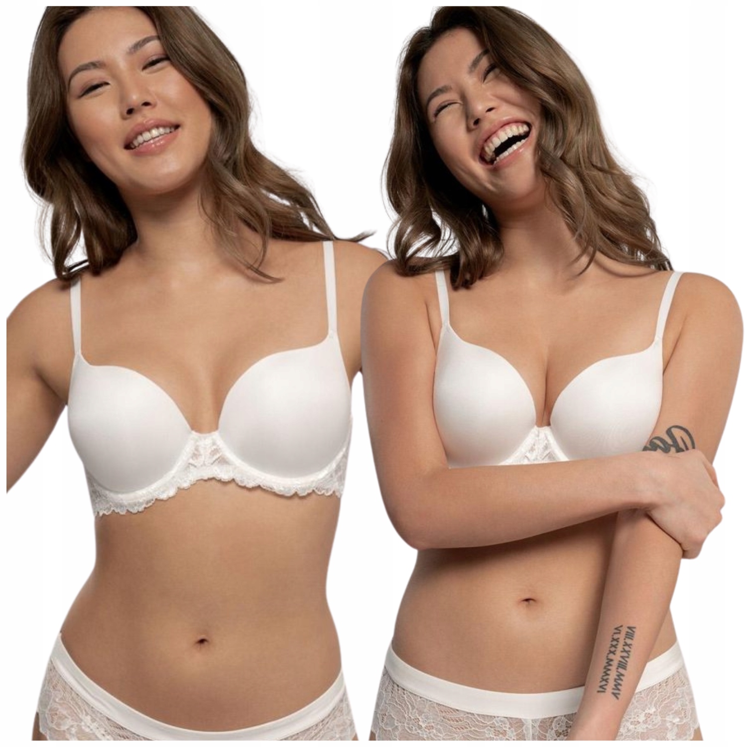 Podprsenka Push-Up hladká ecru Dorina Claire D17221A 75D