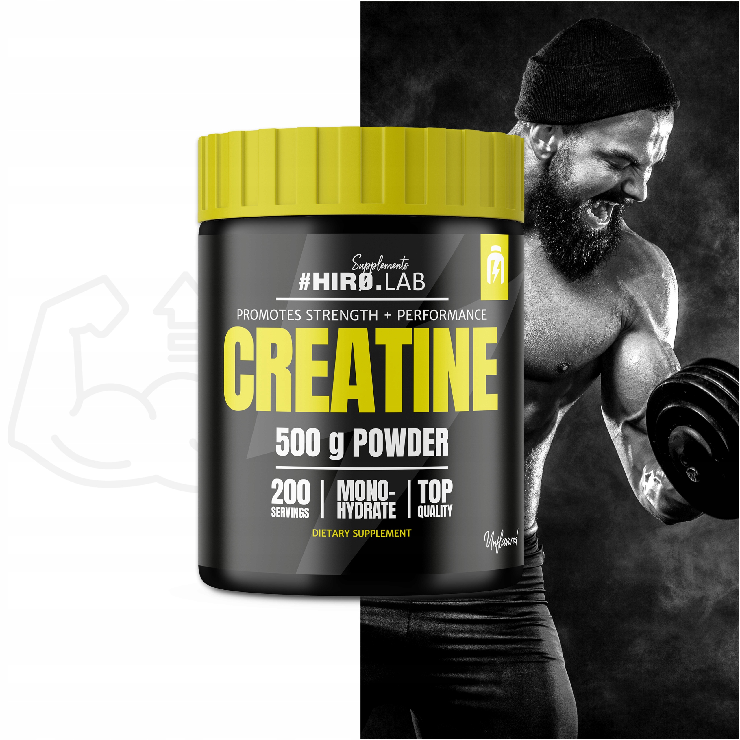 Hiro.Lab Creatine 500g KREATYNA POWDER MONO SIŁA Waga 500 g