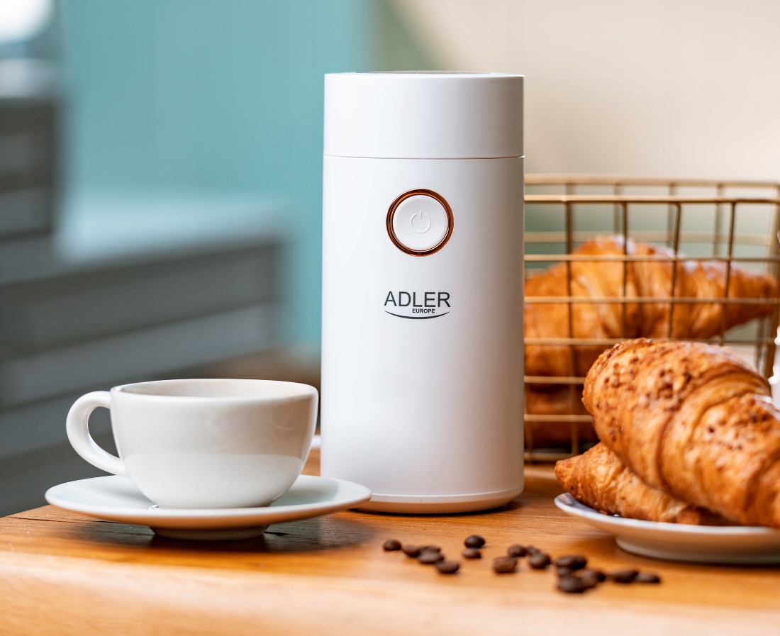 Młynek do kawy Adler AD 4446 White Gold 150W Metalowy Pojemnik