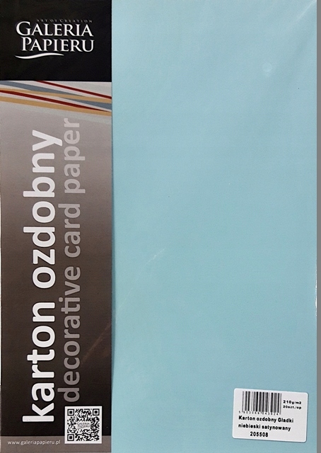 

Karton ozdobny Gładki 210g Niebieski Satyna 205508