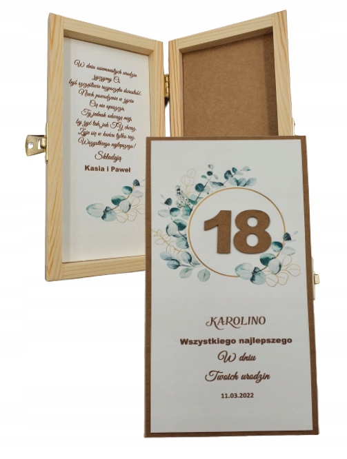 

Prezent na 18 urodziny - pudełko na pieniądze