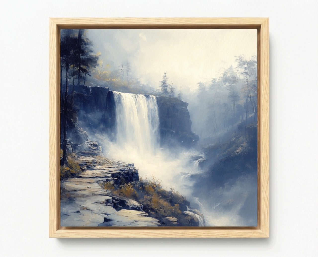 Obraz Rám Americký Box Krajina Hory Skály Vodopád Řeka Cesta Stezka 60x60