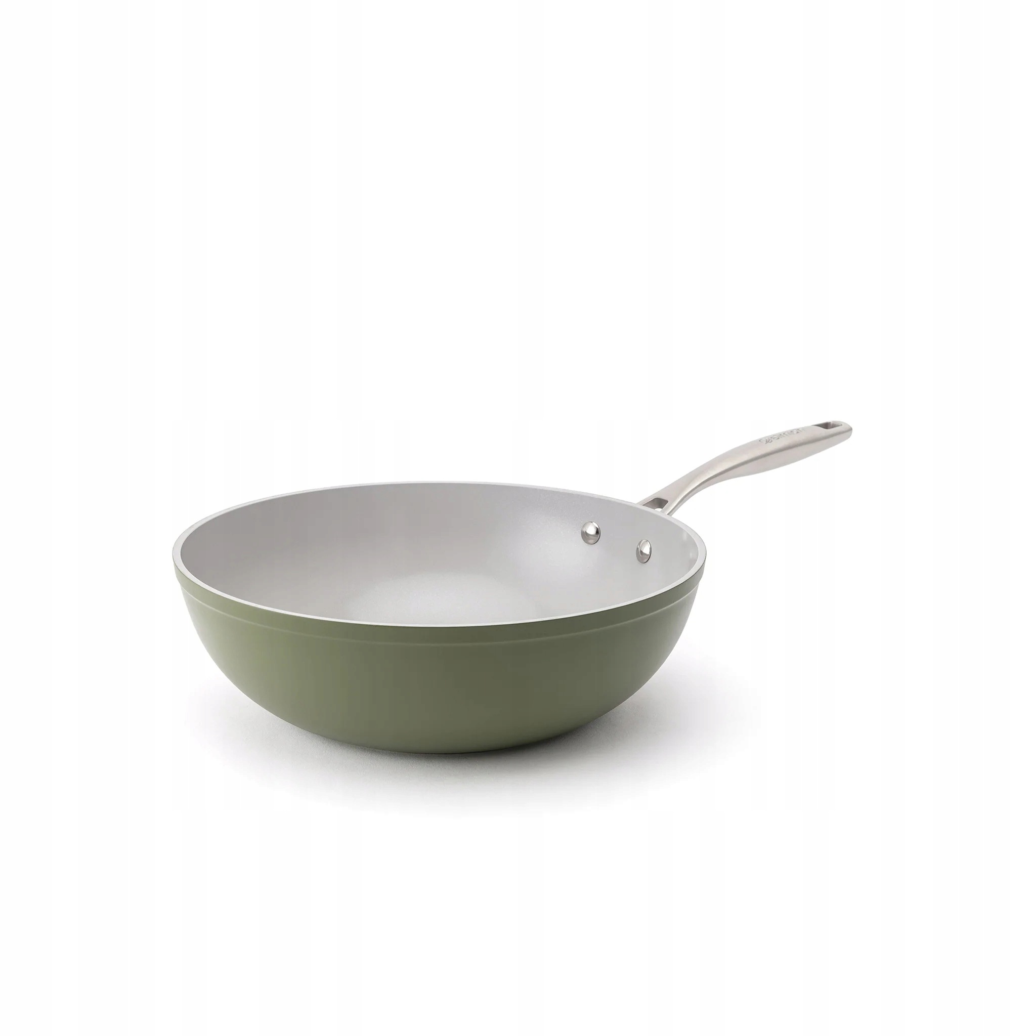 Nepřilnavá keramická pánev wok Zen Ø 28 cm olivově zelená