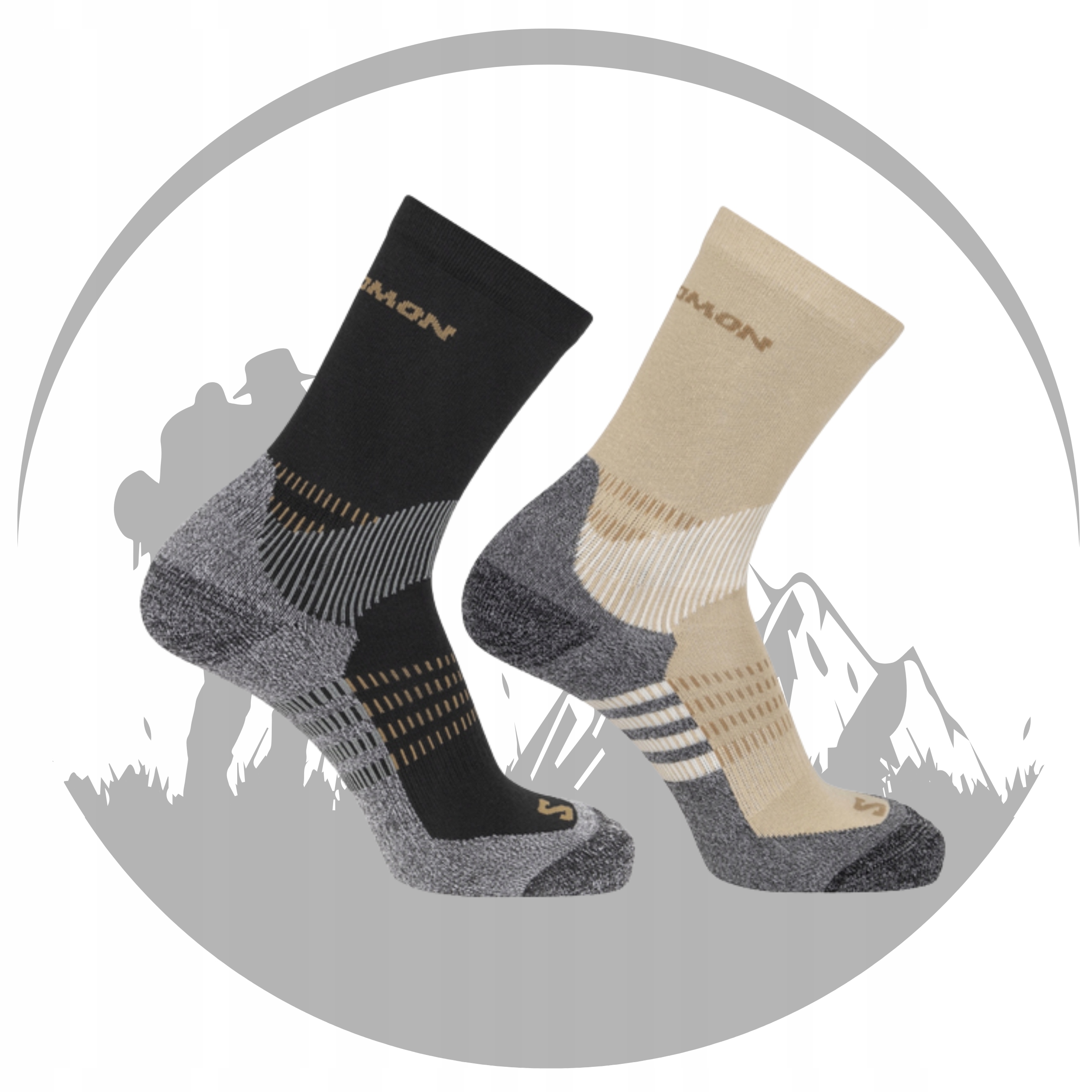 2x Skarpety Trekkingowe Salomon X Ultra Access Crew Wełna Merino 36-38