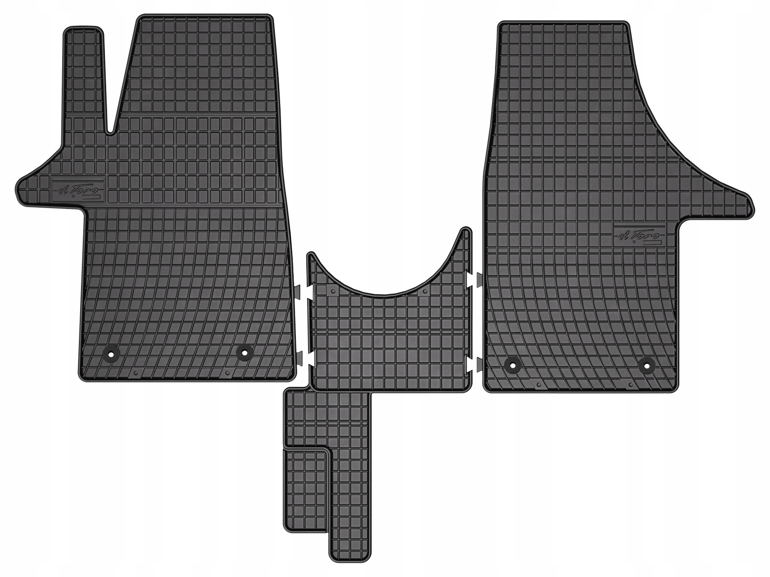Gumové rohože Vw Transporter T5 2003-2015, přední dodávka, 3 ks, Av stopky