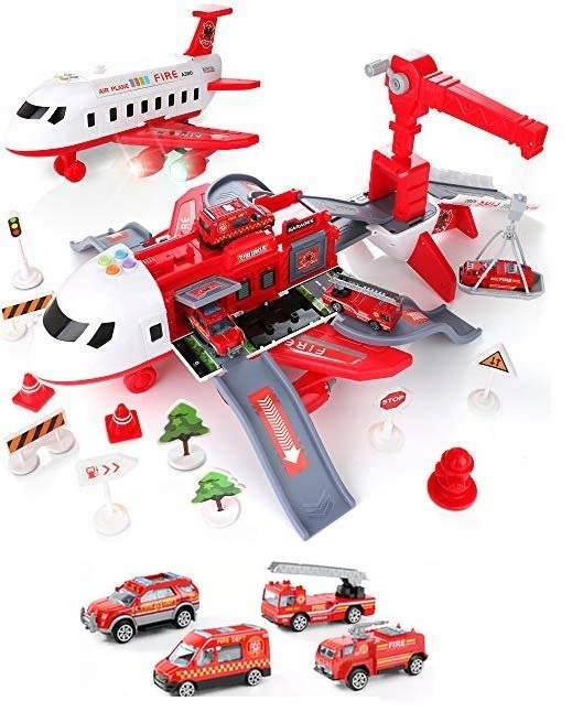 

Samolot Rozkładany Parking Dźwig Straż Auta Remiza