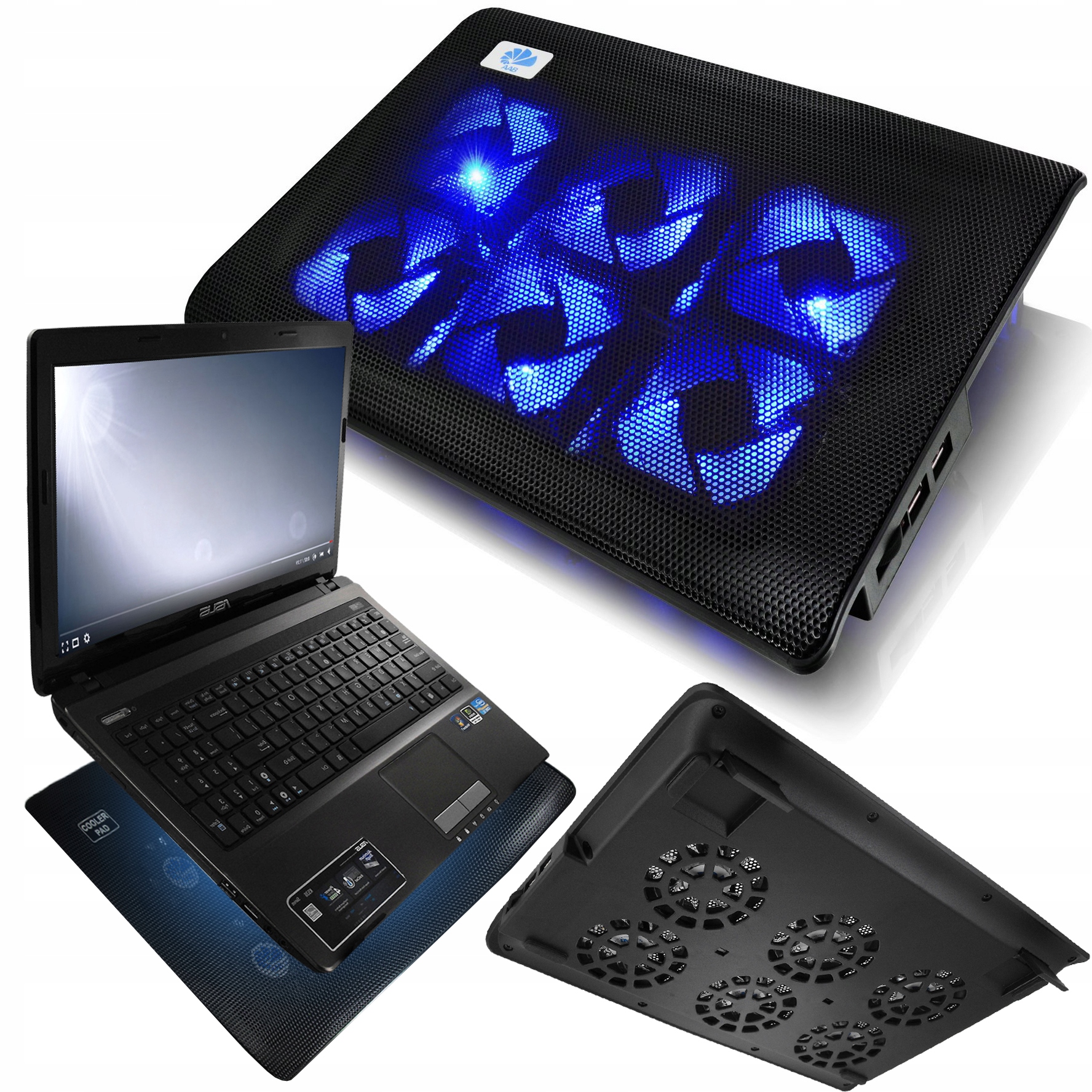 WYDAJNA-CICHA PODSTAWKA PODKŁADKA-CHŁODZĄCA POD LAPTOP-A 15" REGULACJA USB