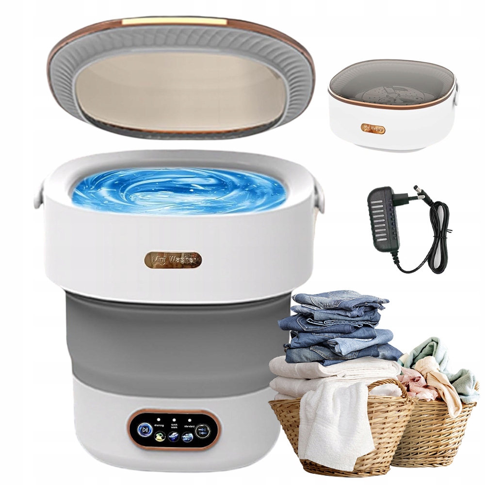 Mini Pralka Przenośna Składana Z Odpływem Podróżna Turystyczna 12L 24W