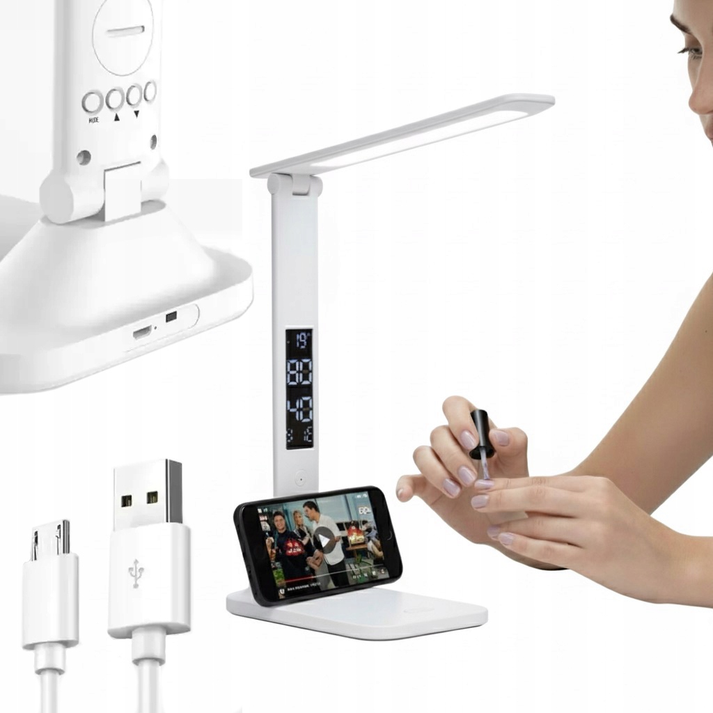 НАСТОЛЬНАЯ ЛАМПА СВЕТОДИОДНЫЙ ДИСПЛЕЙ ЧАСЫ ДАТА