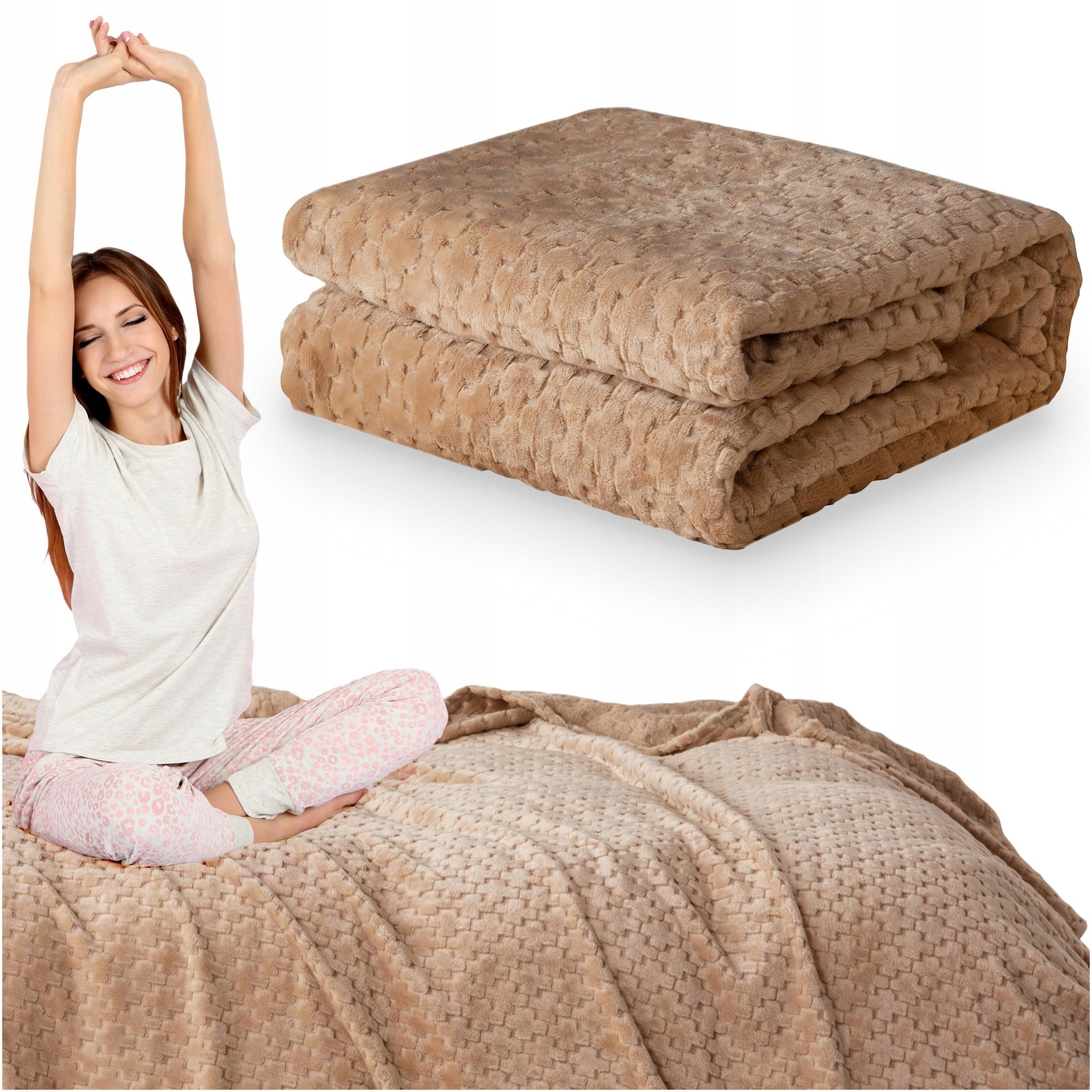 Deka 200x220 Přehoz na postel pohovka Mikrofibra plyšová lisovaná Gediz