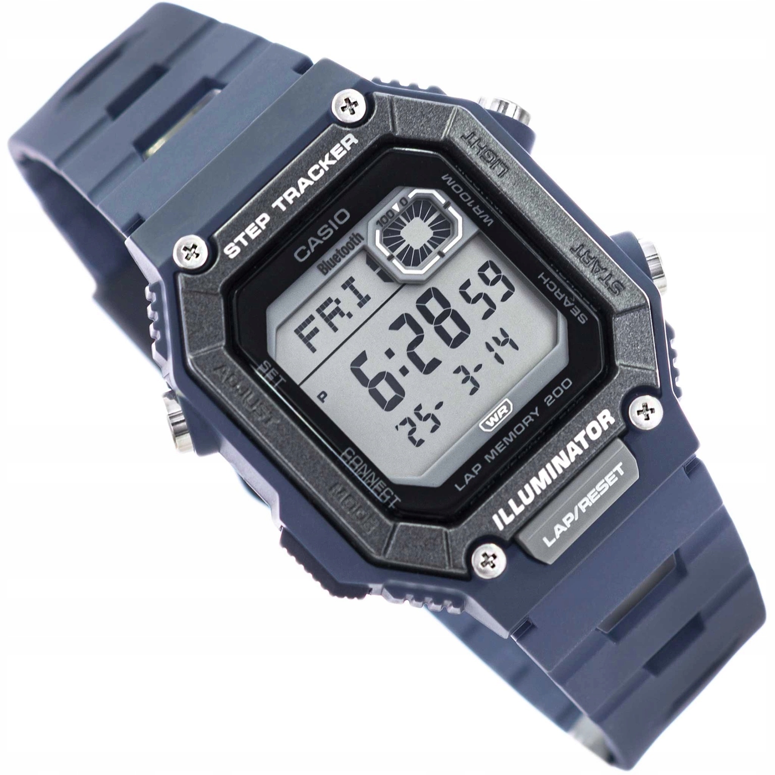 Pánské Hodinky Casio WS-B1000-2AVEF Tmavě Modrá Sportovní Bluetooth Krokoměr