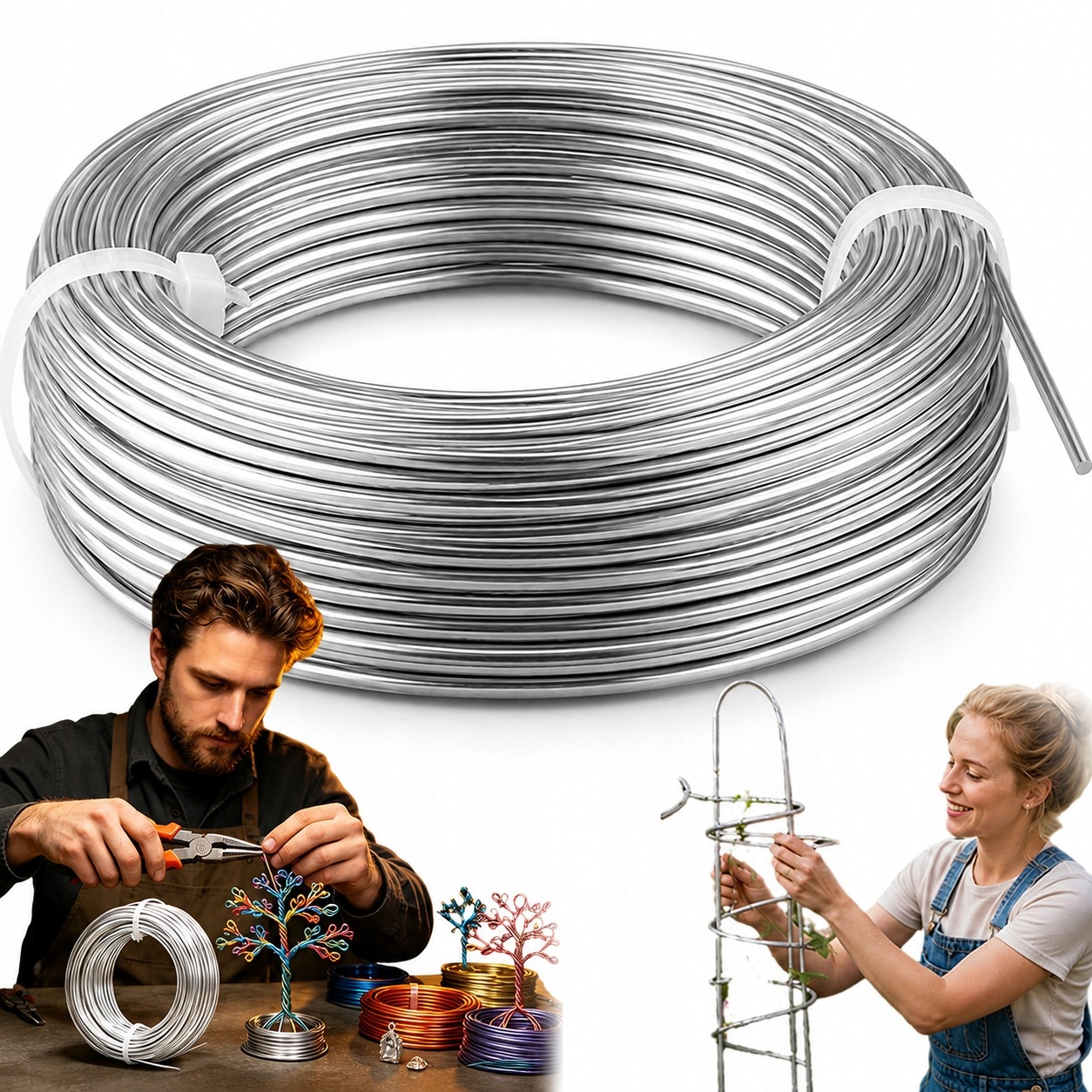 Hliníkový Drát 30 M 3 MM Pružný Pro Výtvarné Práce A Formy Diy Soch