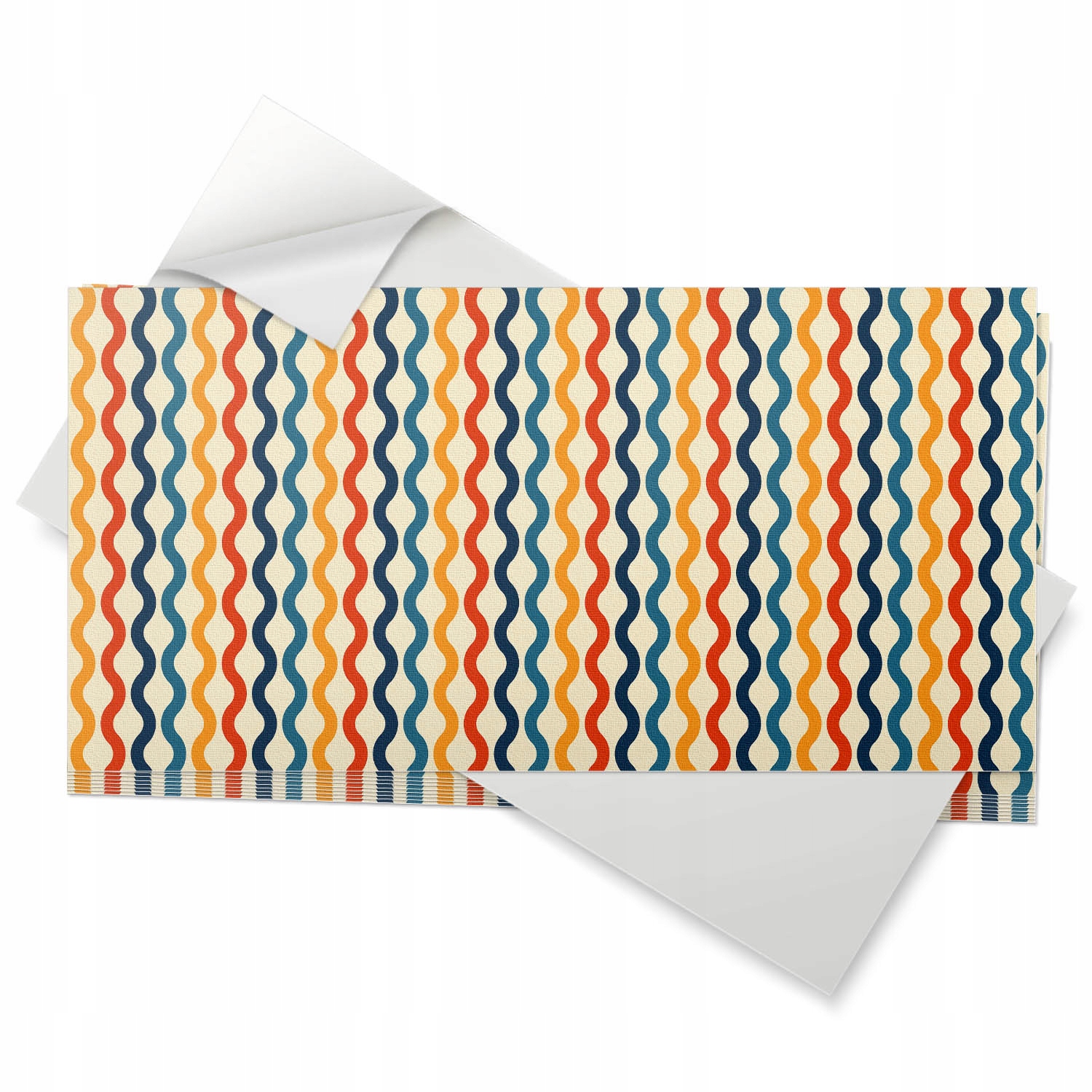 Vinylové samolepící dlaždice 10 ks 40x20 cm Vlny v rytmickém uspořádání