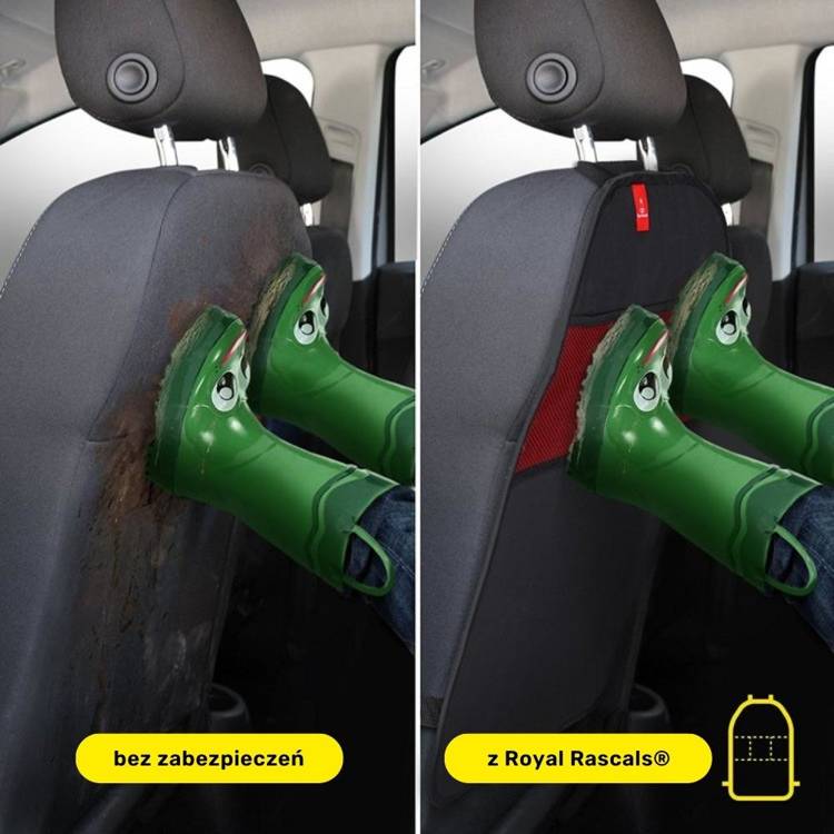 MATA OCHRONNA DO SAMOCHODU NA FOTEL ROYAL RASCALS 2 SZTUKI Kolor czerń