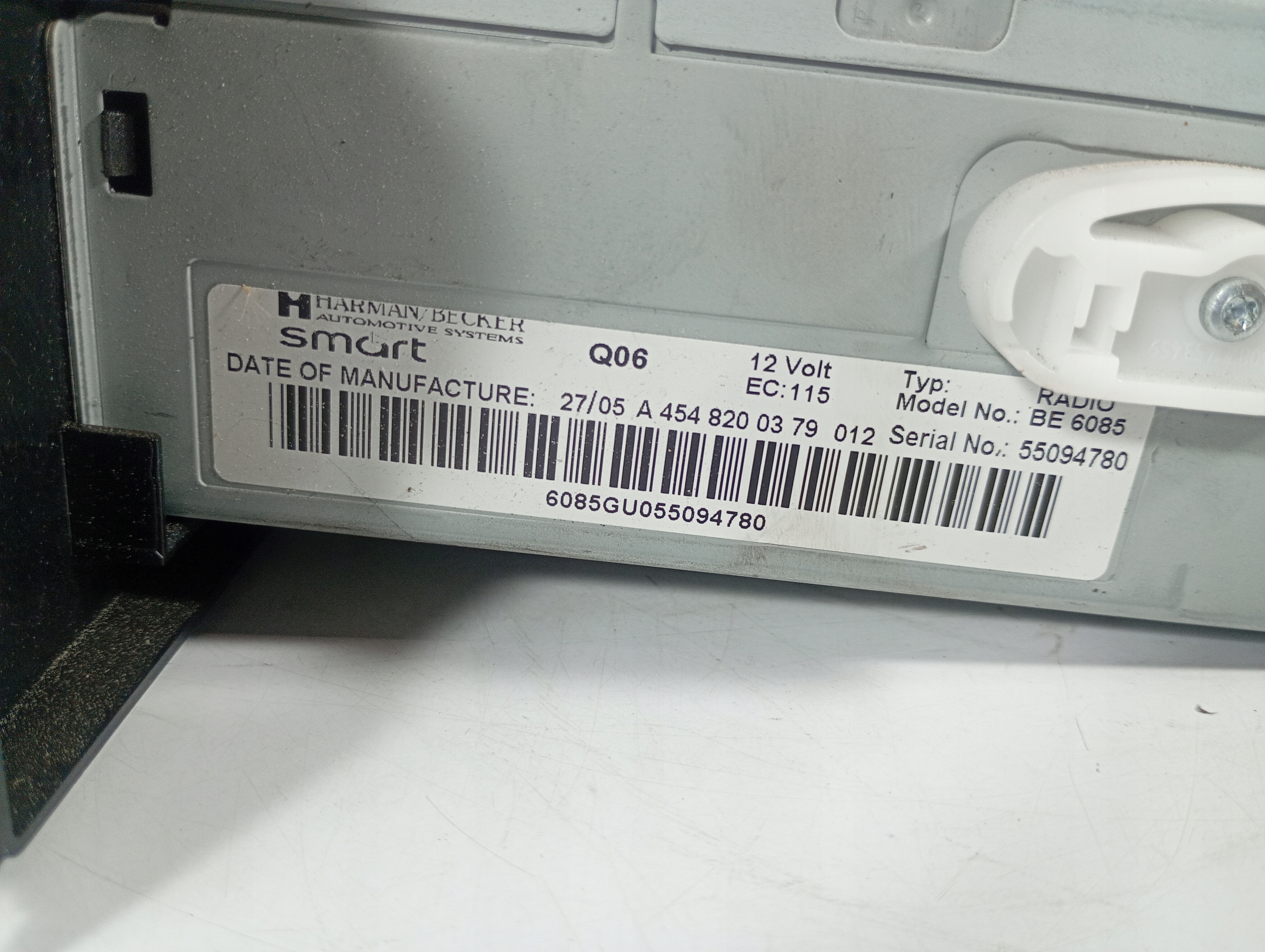 SMART FORFOUR 04-06 RADIO CD does not have KODU OE A4548200379
