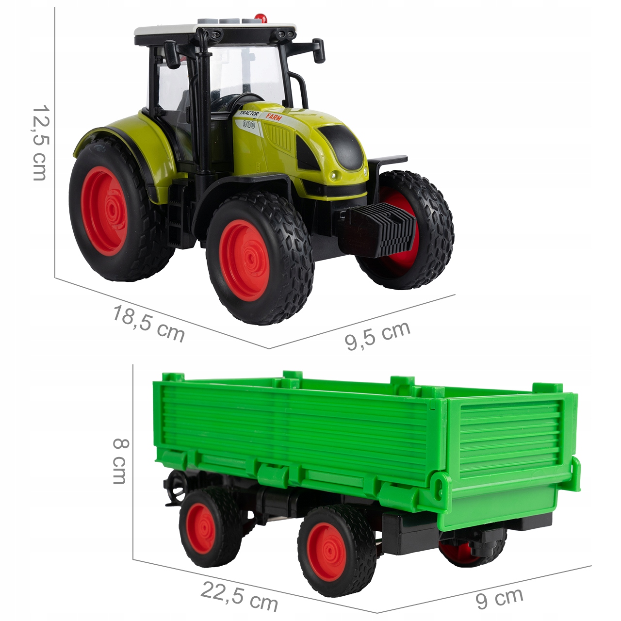 FARMÁŘSKÝ ZEMĚDĚLSKÝ TRAKTOR S INTERAKTIVNÍMI POHONY PŘÍVĚSU SVĚTELNÝ ZVUK EAN (GTIN) 5901924236276