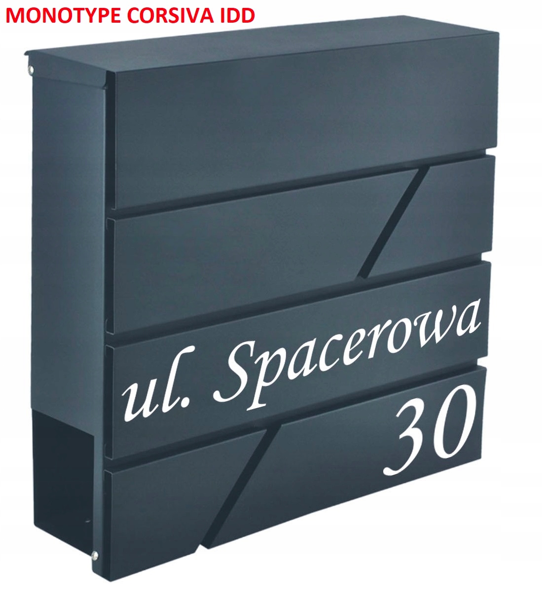 Poštovní Schránka Na Novinové Dopisy Antracit S Číslem Domu A Adresou Uv Tisk