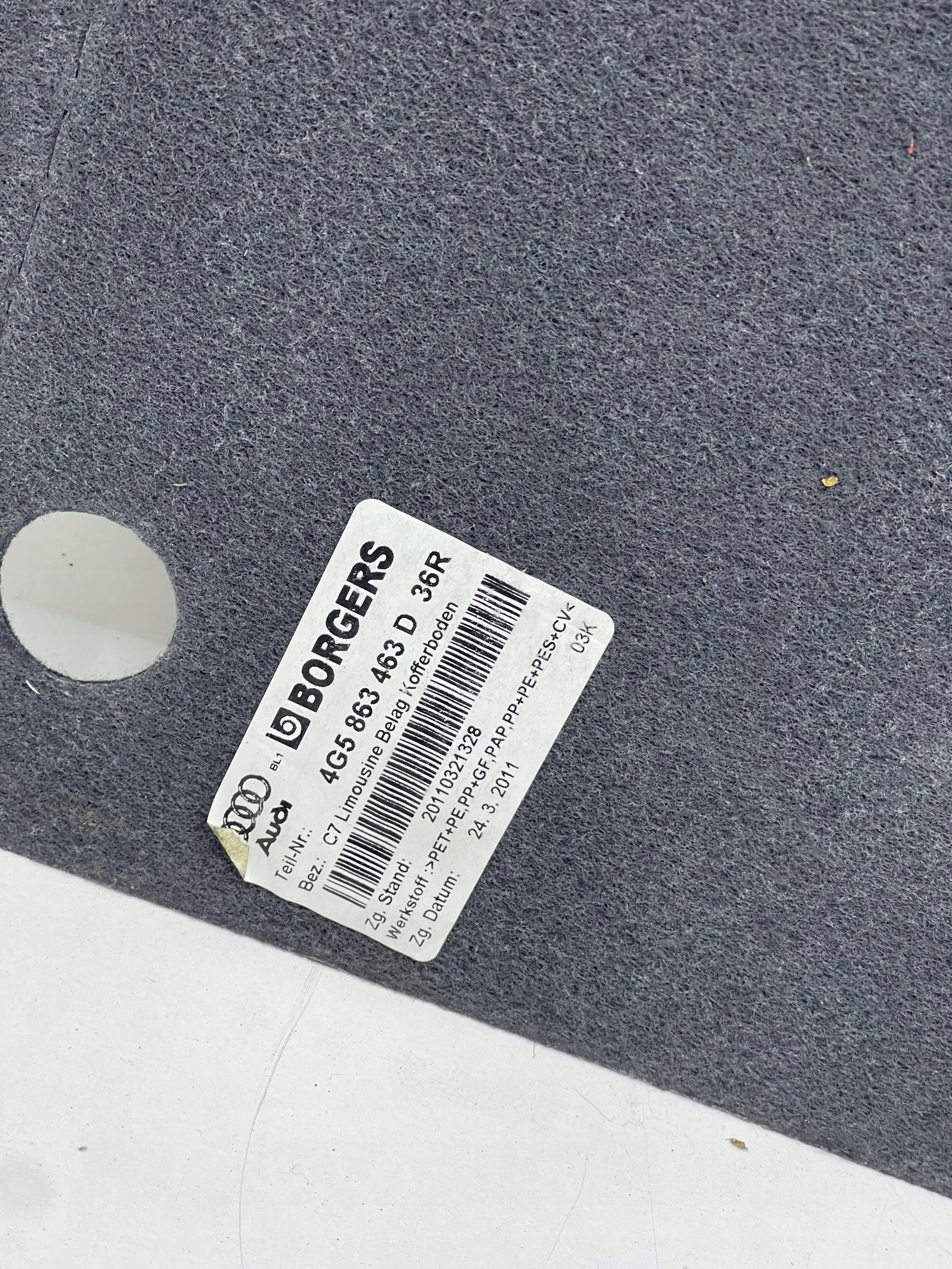 AUDI A6 C7 sedan cover floor boot carpet mats
