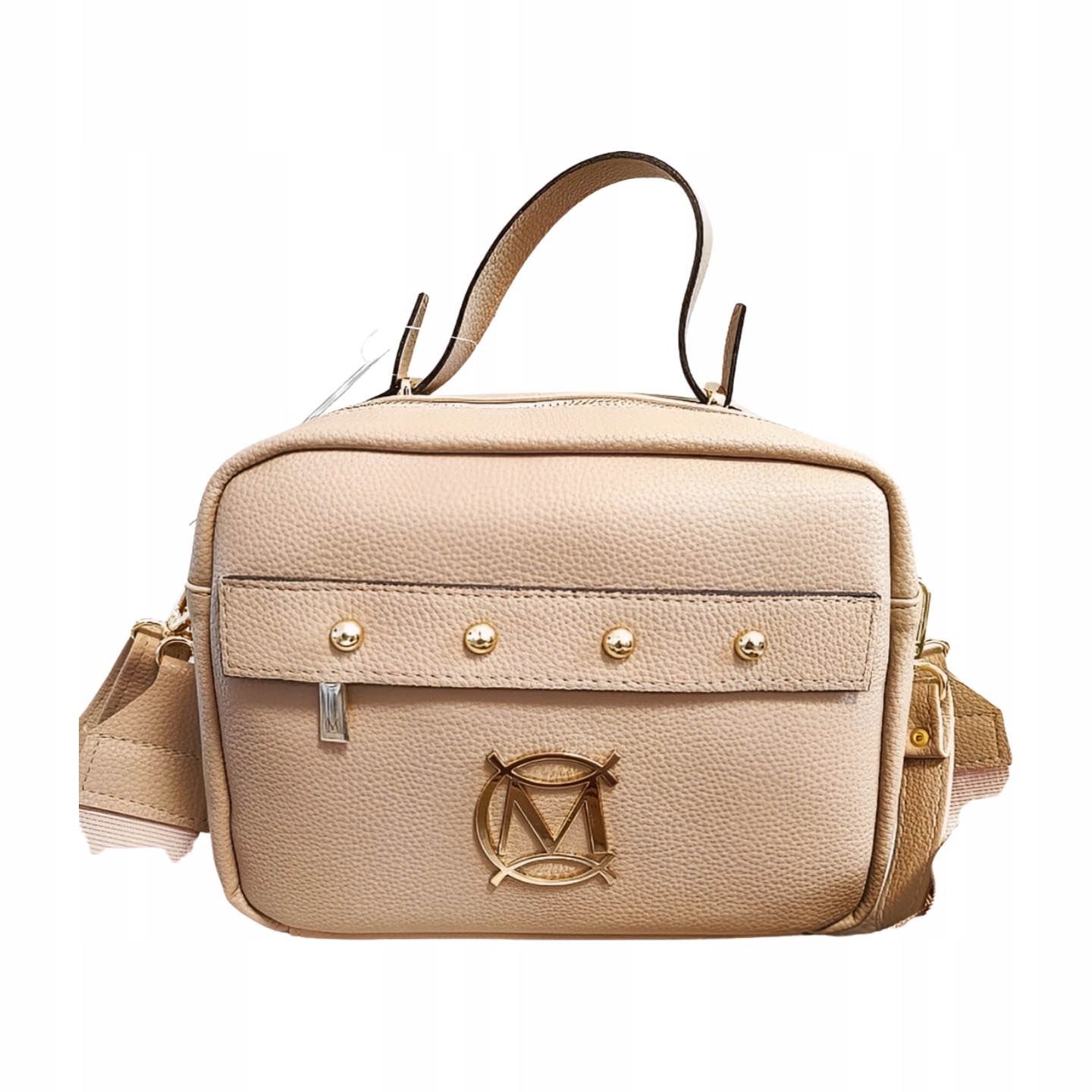 Béžový kufřík Massimo Contti s cvočky