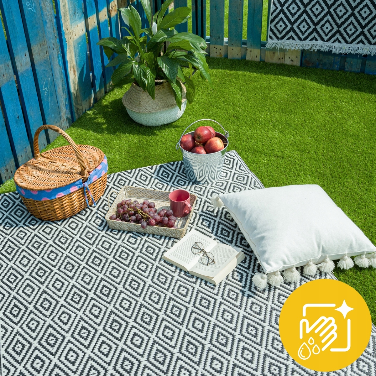 WODOODPORNY DYWAN TARASOWY ZEWNĘTRZNY 160x220cm MATA NA TARAS BALKON OGRÓD Grubość 5 mm