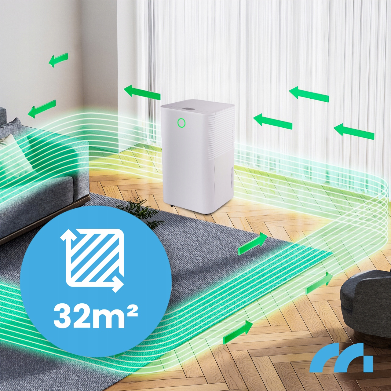 ОСУШИТЕЛЬ ВОЗДУХА ПОГЛОТИТЕЛЬ ВЛАГИ ГИГРОСТАТ ТАЙМЕР WiFi 12 Л/24 ЧАСА БЕСШУМНЫЙ Эффективность 12 л/24 ч